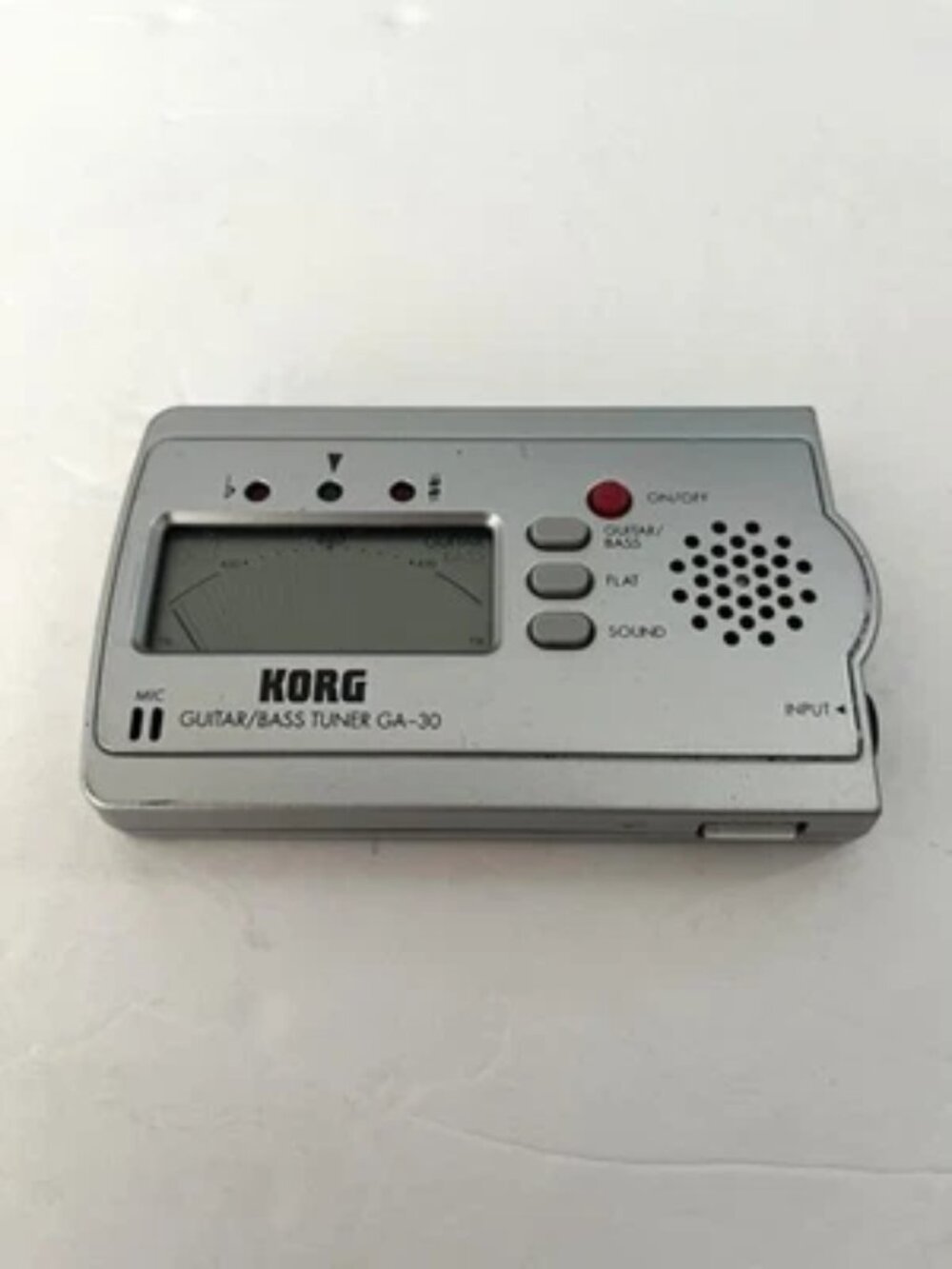 KORG Electronic LCD Compact Guitar/Bass Tuner GA-30 Silver - TESTED WORKS